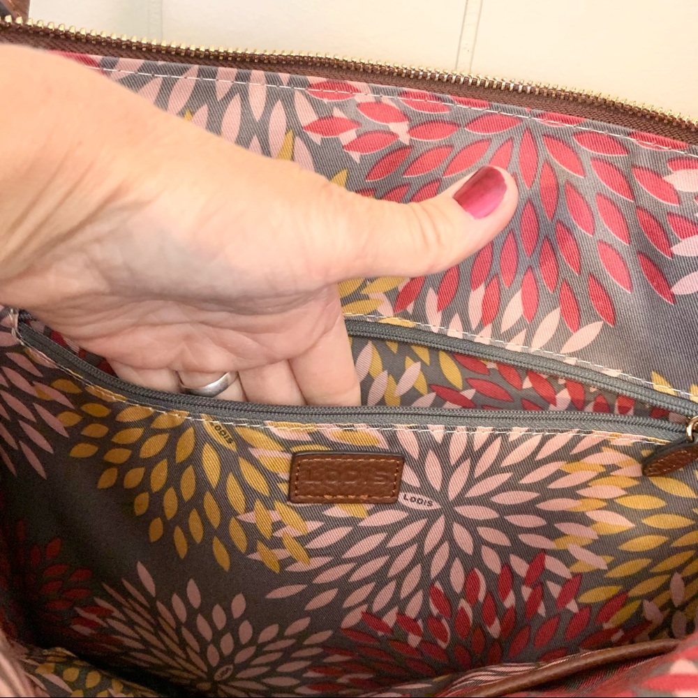 Lodis Brown Leather Tote Bag - Picture 5 of 14